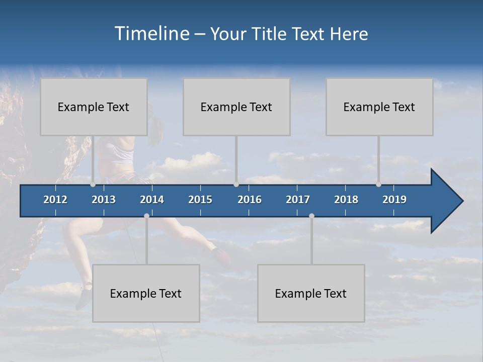 A Woman Climbing Up The Side Of A Cliff PowerPoint Template