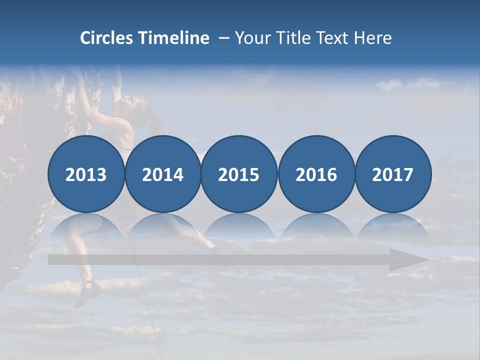 A Woman Climbing Up The Side Of A Cliff PowerPoint Template