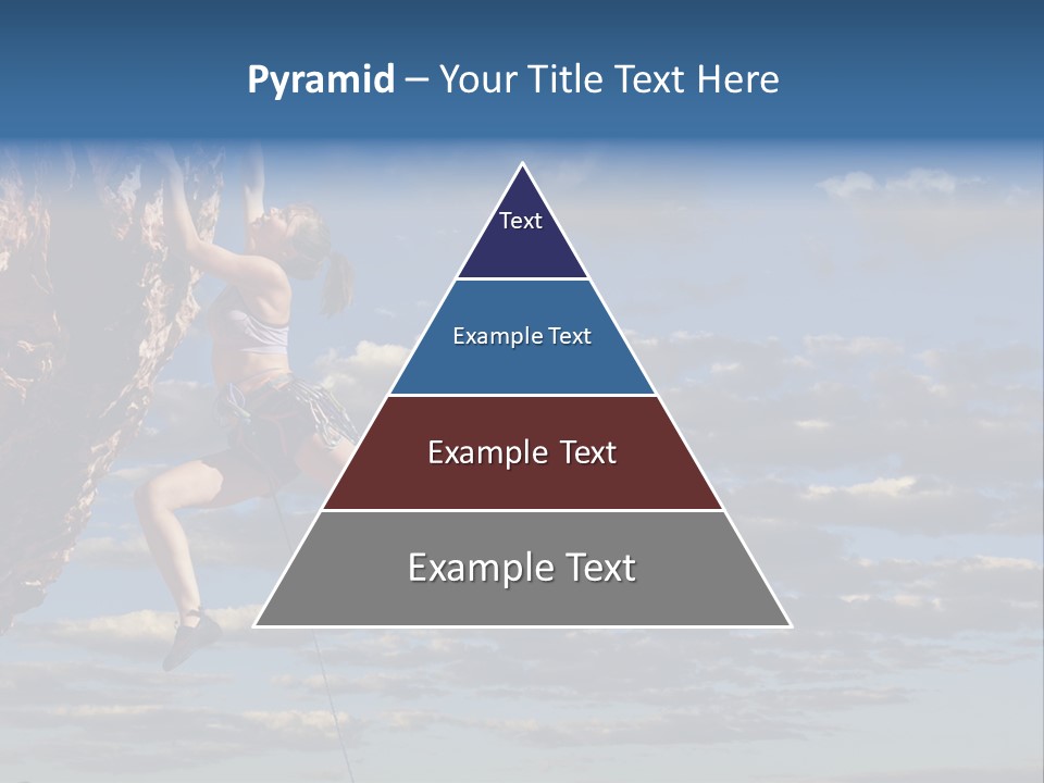A Woman Climbing Up The Side Of A Cliff PowerPoint Template