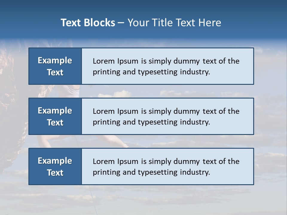 A Woman Climbing Up The Side Of A Cliff PowerPoint Template