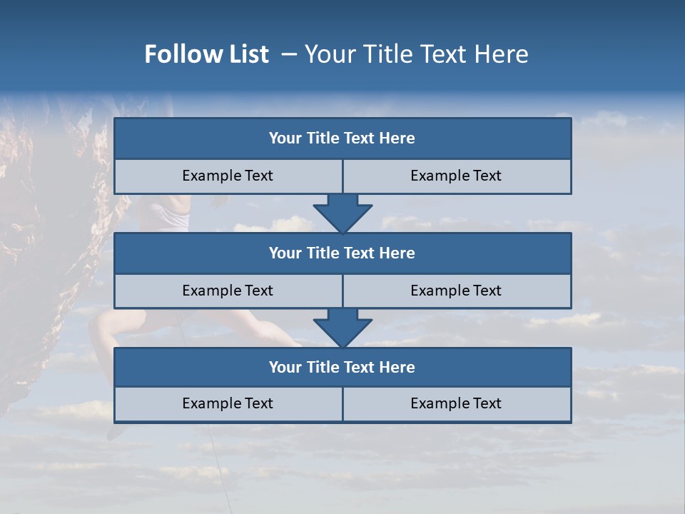 A Woman Climbing Up The Side Of A Cliff PowerPoint Template