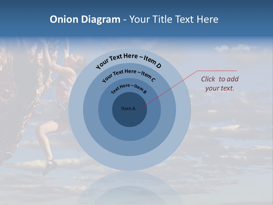 A Woman Climbing Up The Side Of A Cliff PowerPoint Template