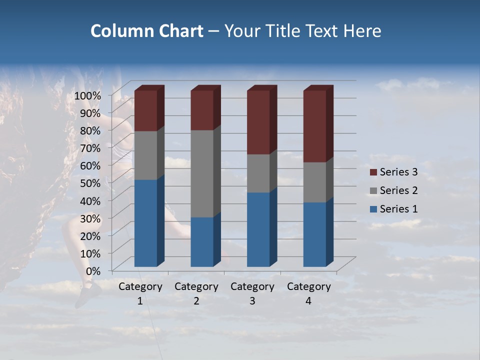 A Woman Climbing Up The Side Of A Cliff PowerPoint Template