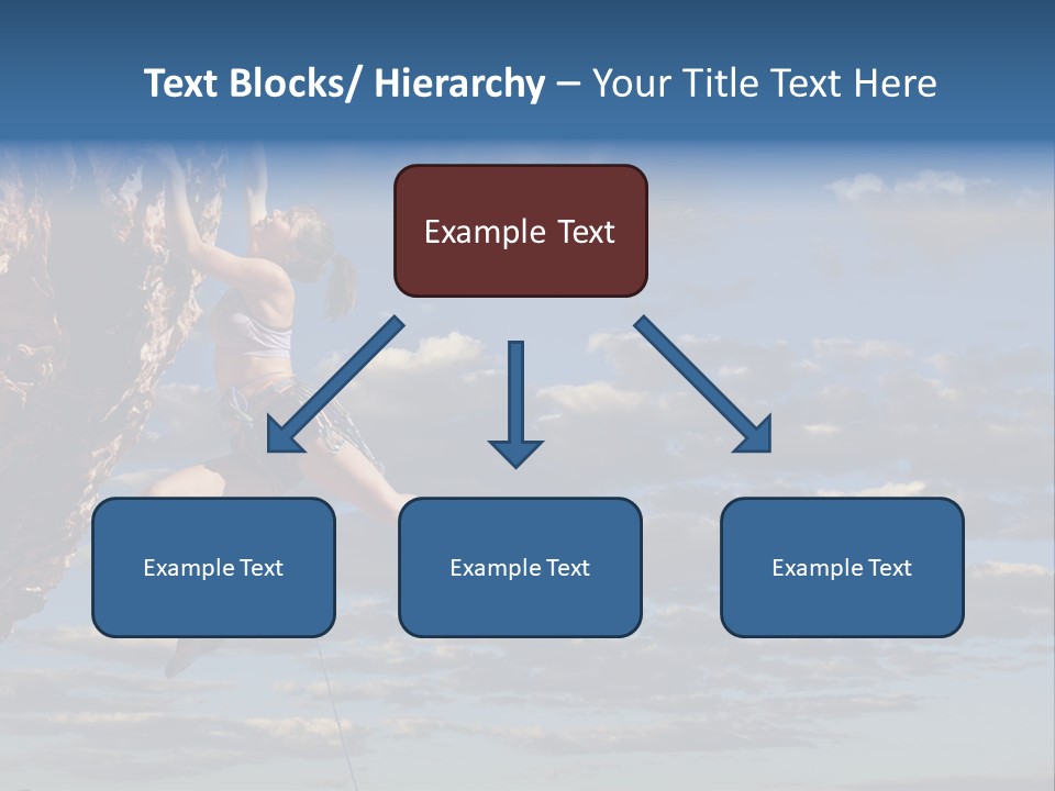 A Woman Climbing Up The Side Of A Cliff PowerPoint Template