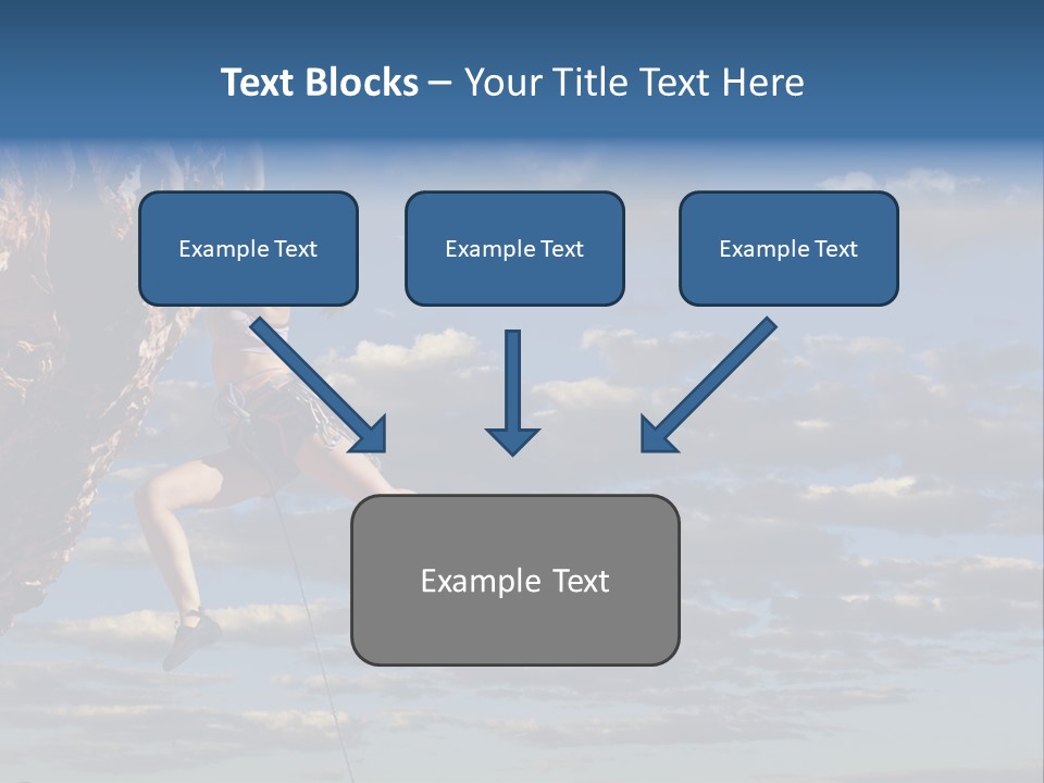 A Woman Climbing Up The Side Of A Cliff PowerPoint Template