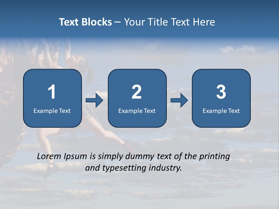 A Woman Climbing Up The Side Of A Cliff PowerPoint Template