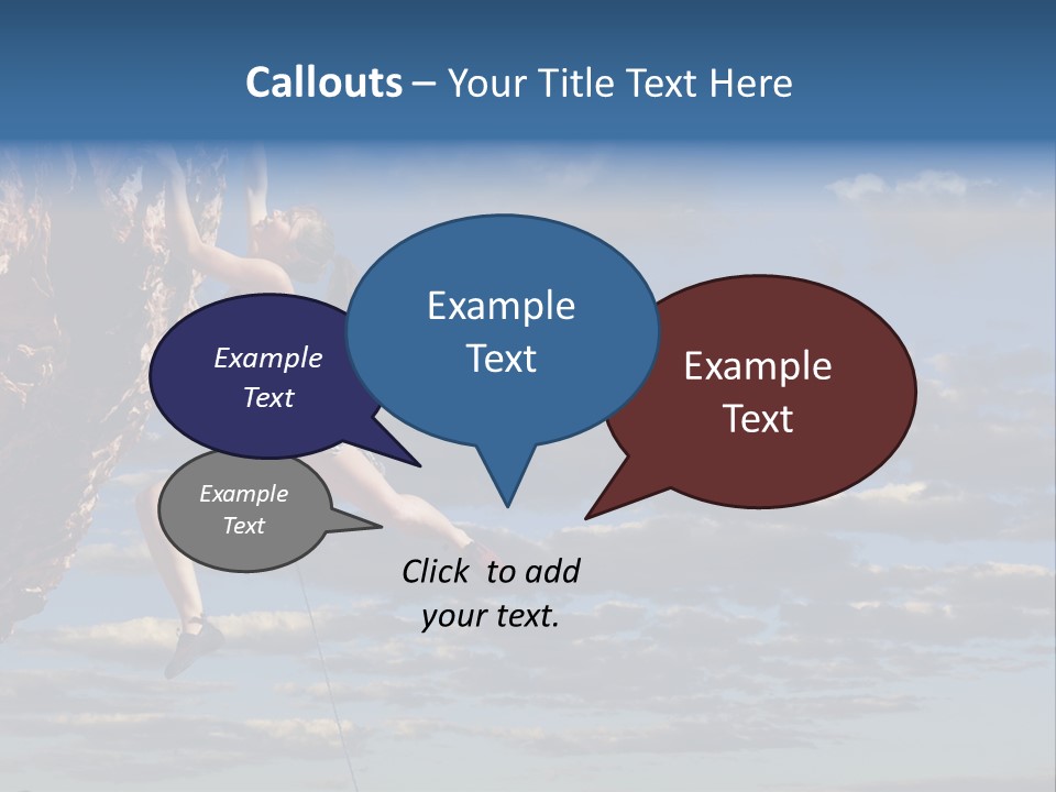 A Woman Climbing Up The Side Of A Cliff PowerPoint Template