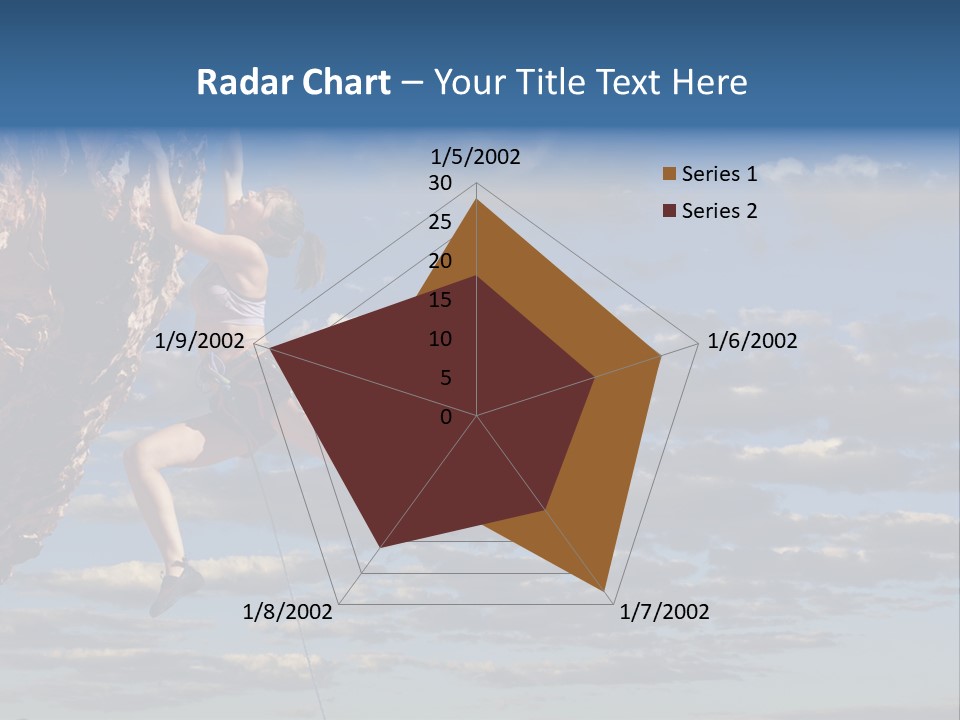 A Woman Climbing Up The Side Of A Cliff PowerPoint Template