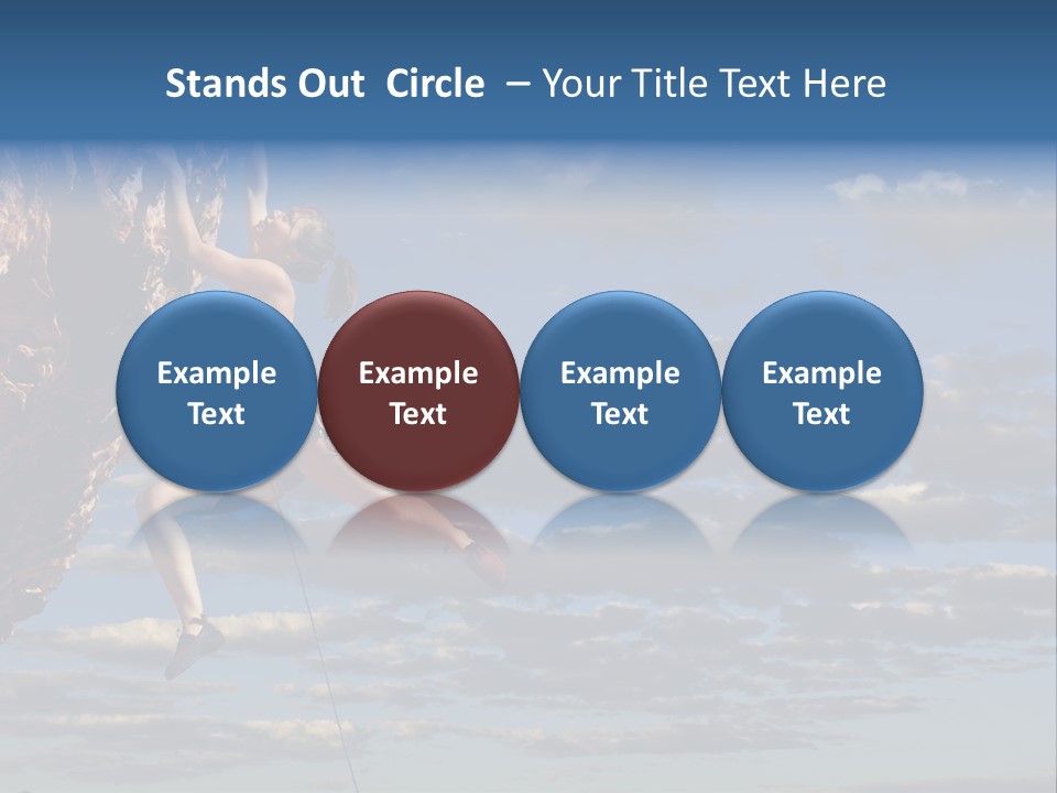 A Woman Climbing Up The Side Of A Cliff PowerPoint Template