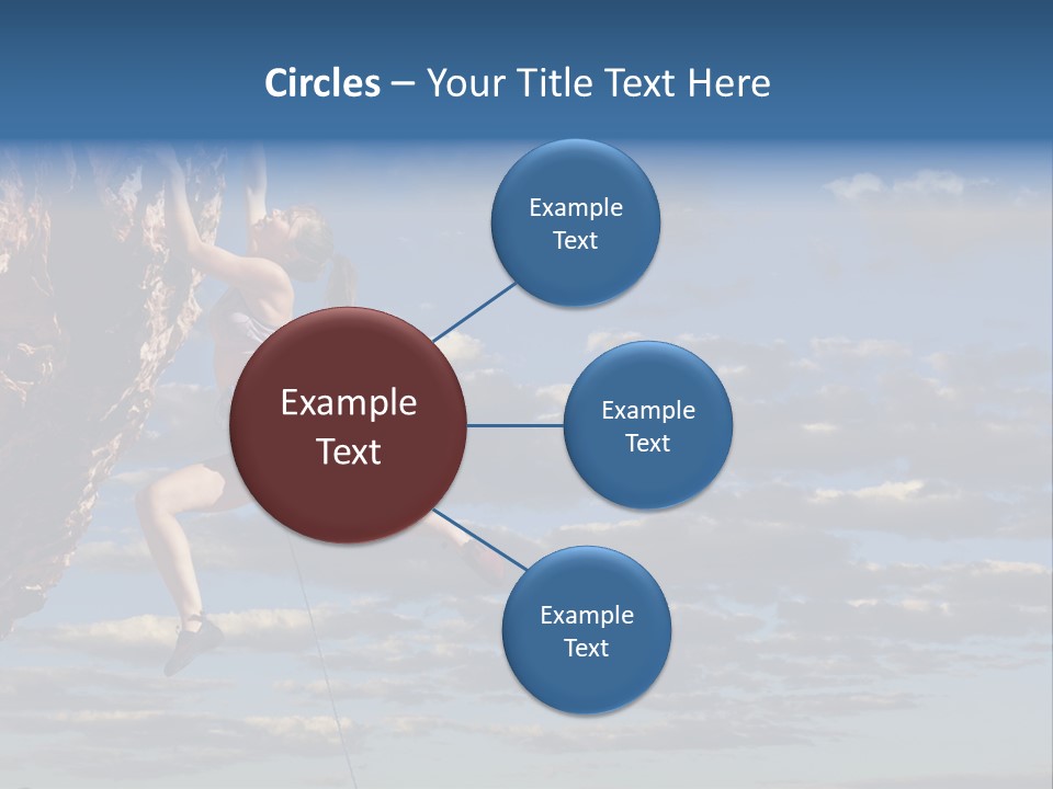 A Woman Climbing Up The Side Of A Cliff PowerPoint Template