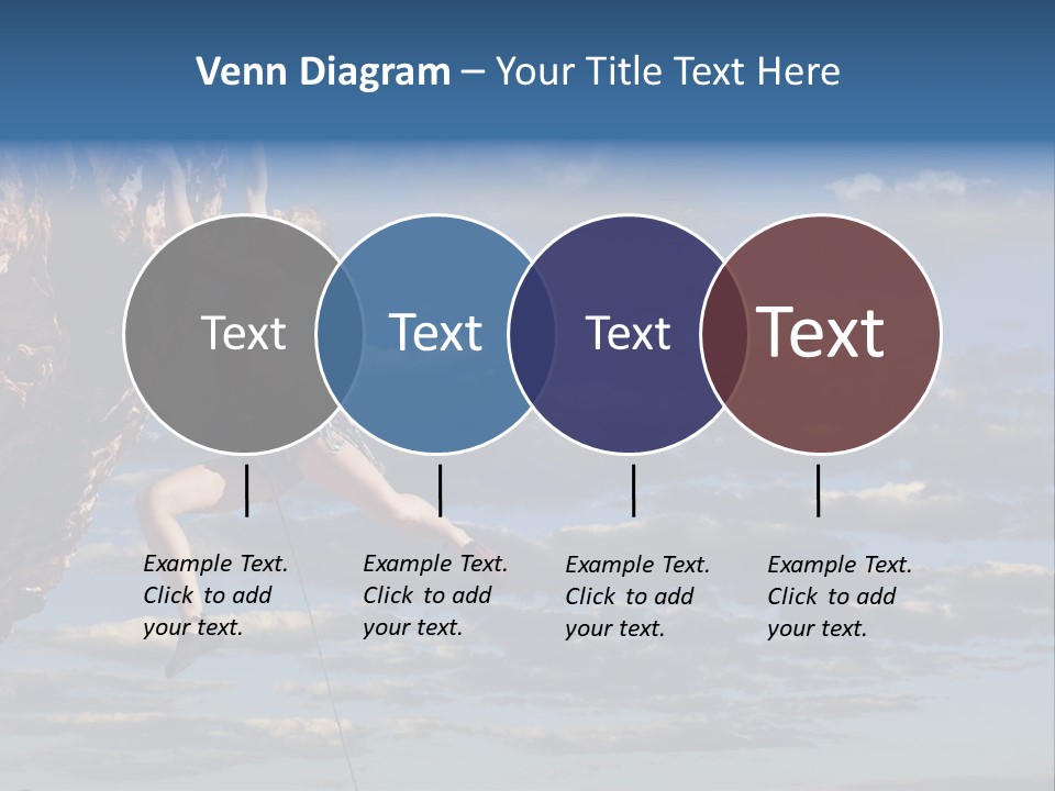 A Woman Climbing Up The Side Of A Cliff PowerPoint Template