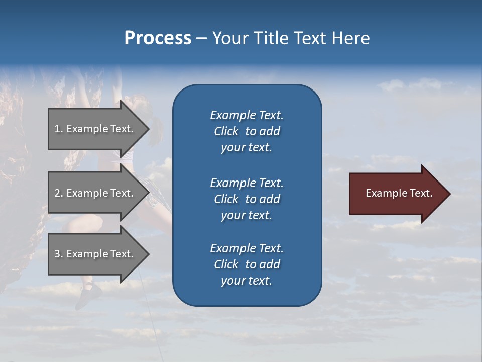 A Woman Climbing Up The Side Of A Cliff PowerPoint Template