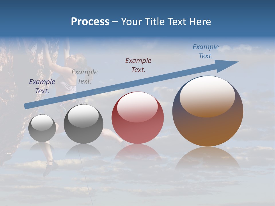 A Woman Climbing Up The Side Of A Cliff PowerPoint Template