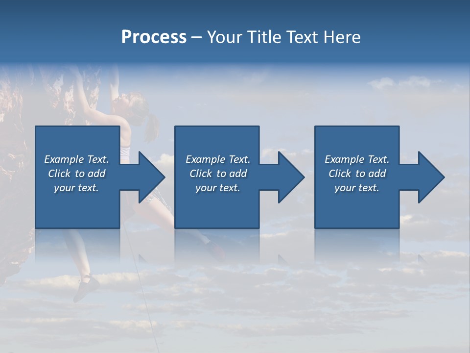 A Woman Climbing Up The Side Of A Cliff PowerPoint Template