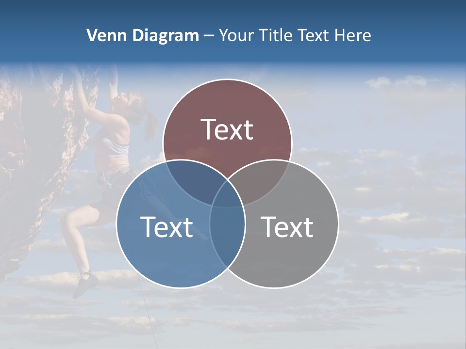 A Woman Climbing Up The Side Of A Cliff PowerPoint Template