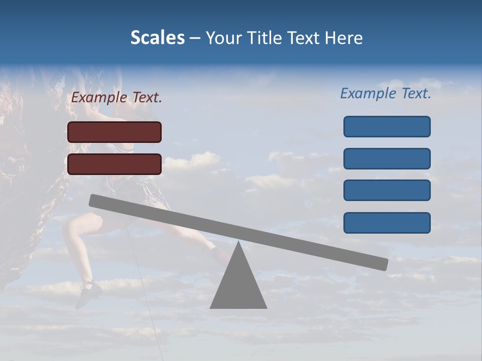 A Woman Climbing Up The Side Of A Cliff PowerPoint Template