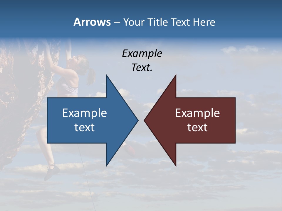 A Woman Climbing Up The Side Of A Cliff PowerPoint Template