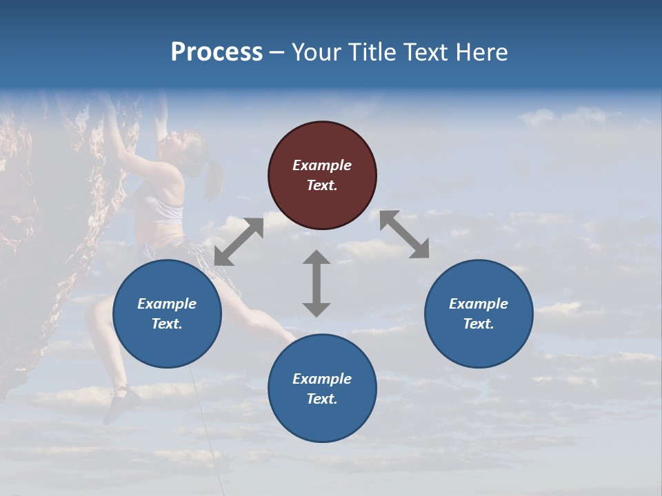 A Woman Climbing Up The Side Of A Cliff PowerPoint Template