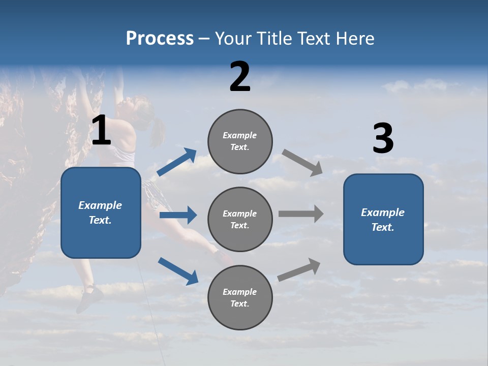 A Woman Climbing Up The Side Of A Cliff PowerPoint Template