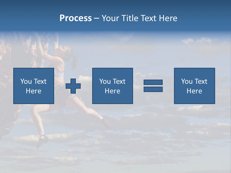 A Woman Climbing Up The Side Of A Cliff PowerPoint Template