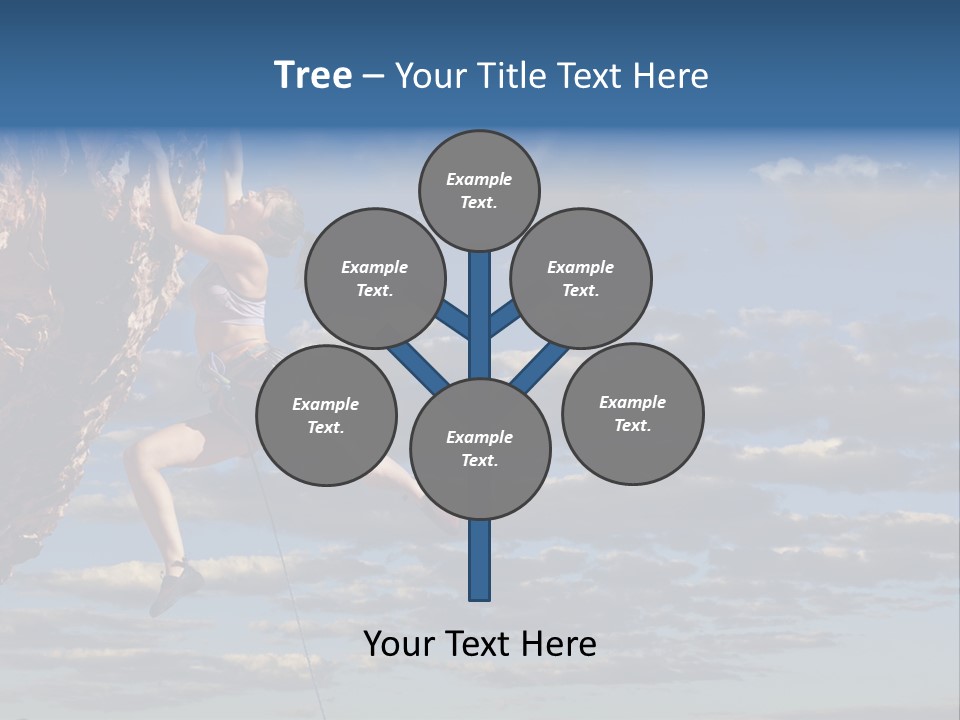 A Woman Climbing Up The Side Of A Cliff PowerPoint Template