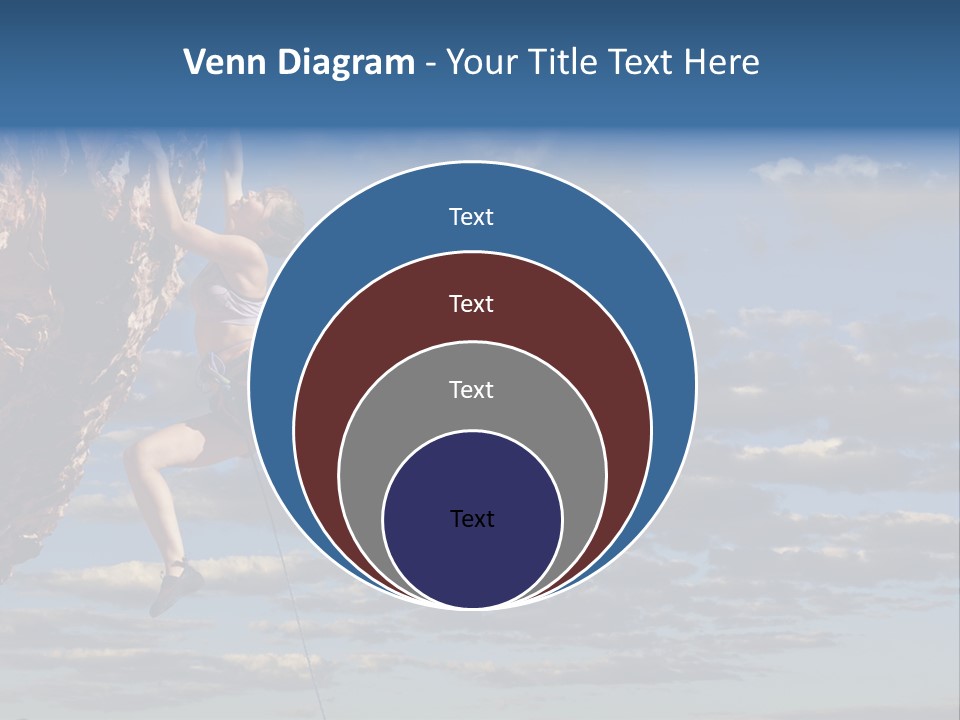 A Woman Climbing Up The Side Of A Cliff PowerPoint Template