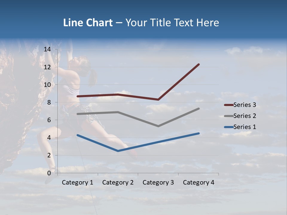 A Woman Climbing Up The Side Of A Cliff PowerPoint Template