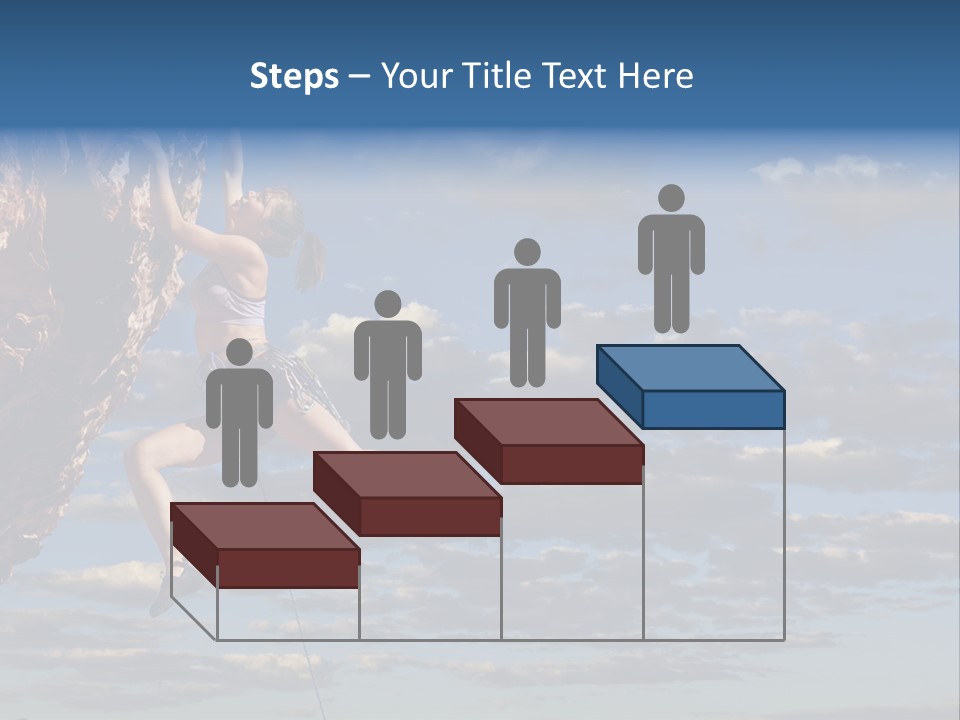 A Woman Climbing Up The Side Of A Cliff PowerPoint Template