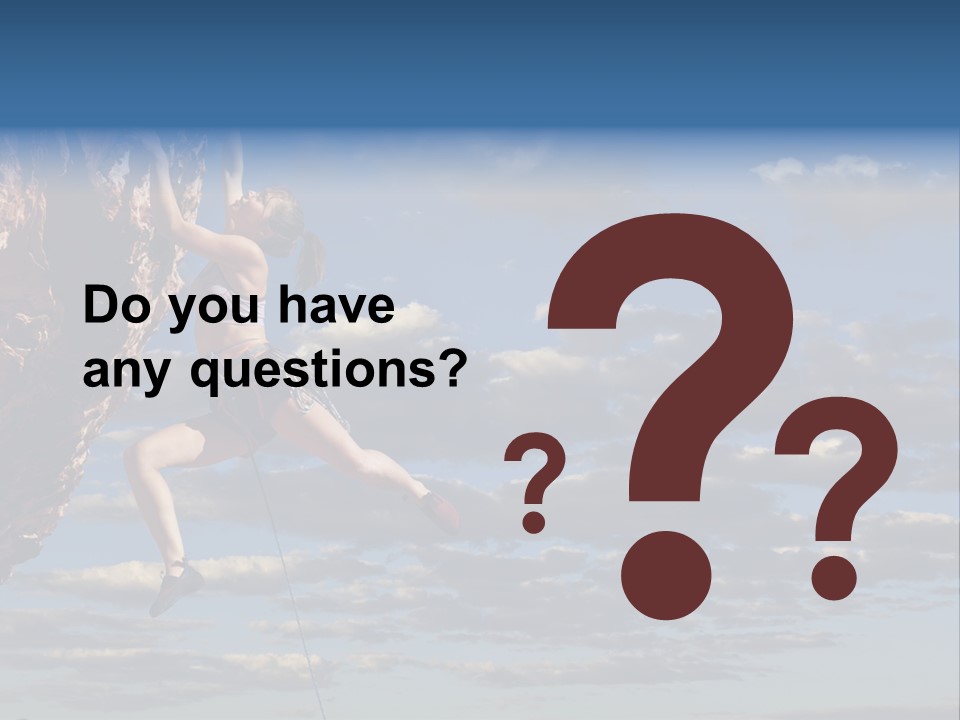 A Woman Climbing Up The Side Of A Cliff PowerPoint Template