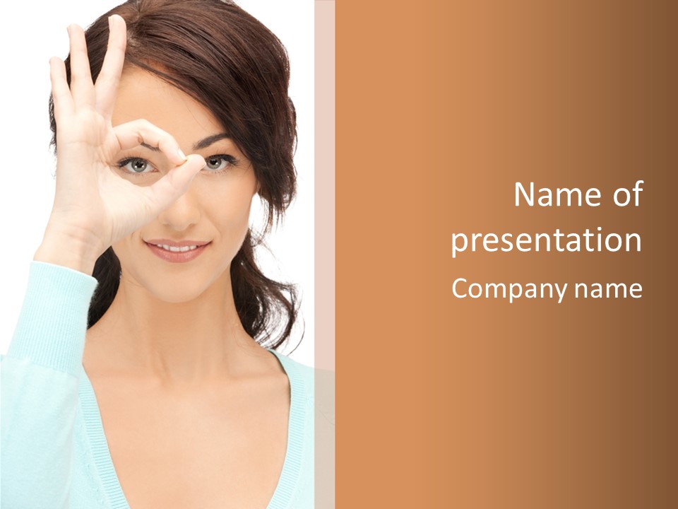 Showing Confident Woman PowerPoint Template