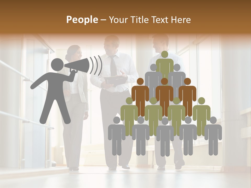 Walking Communication Person PowerPoint Template