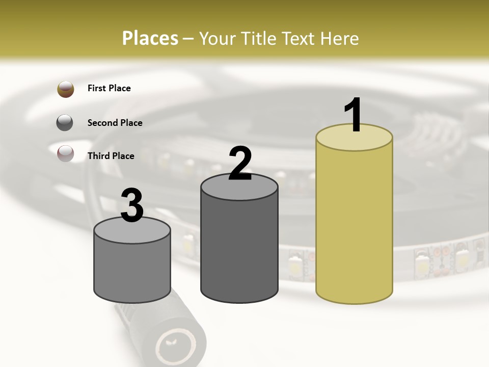 Cable Isolated On White Disco Lights PowerPoint Template