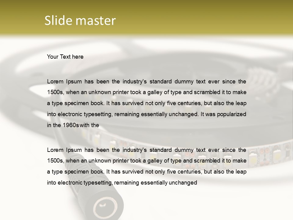 Cable Isolated On White Disco Lights PowerPoint Template