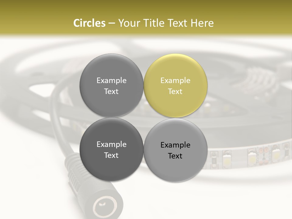 Cable Isolated On White Disco Lights PowerPoint Template