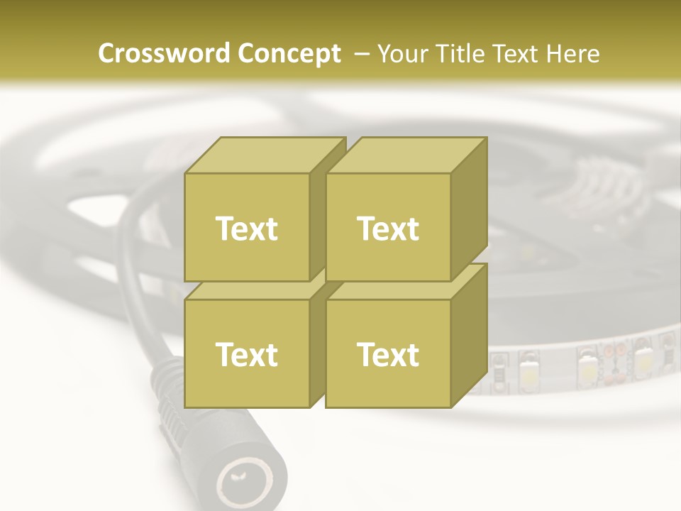 Cable Isolated On White Disco Lights PowerPoint Template