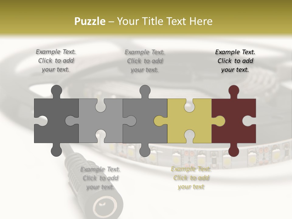 Cable Isolated On White Disco Lights PowerPoint Template