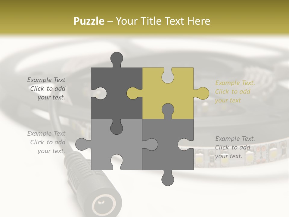 Cable Isolated On White Disco Lights PowerPoint Template