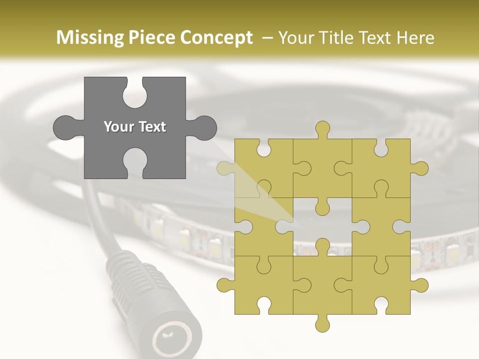 Cable Isolated On White Disco Lights PowerPoint Template