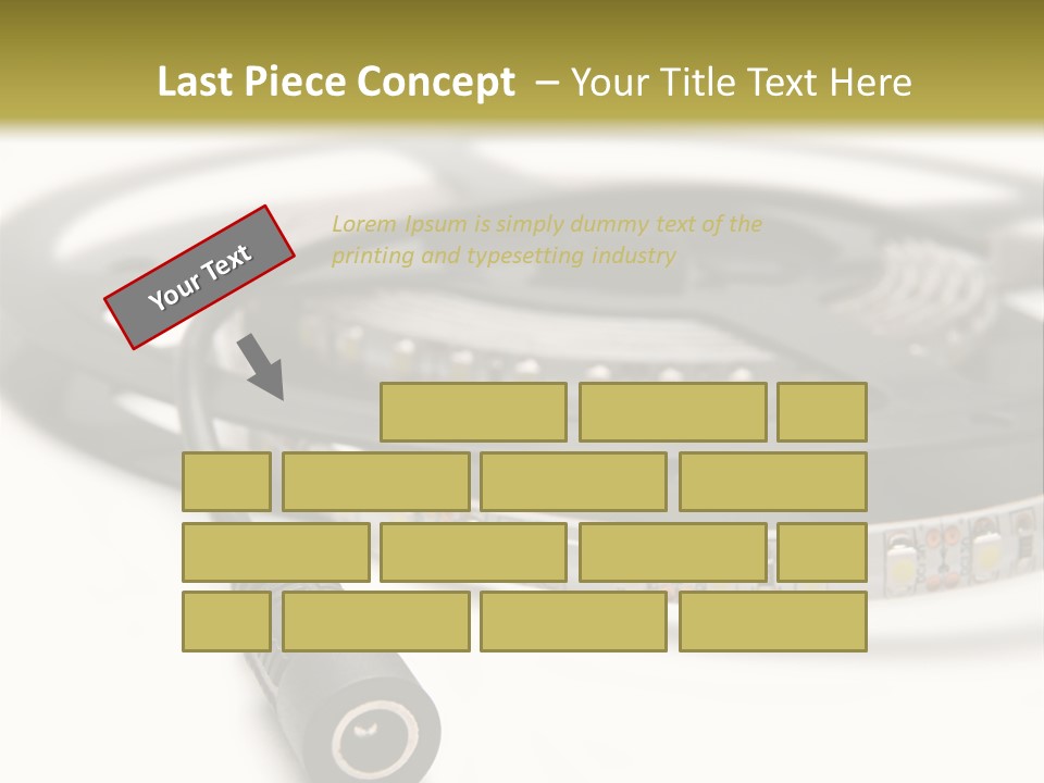 Cable Isolated On White Disco Lights PowerPoint Template