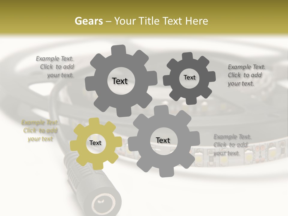 Cable Isolated On White Disco Lights PowerPoint Template