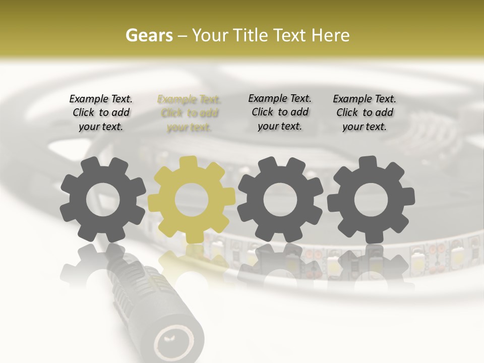 Cable Isolated On White Disco Lights PowerPoint Template