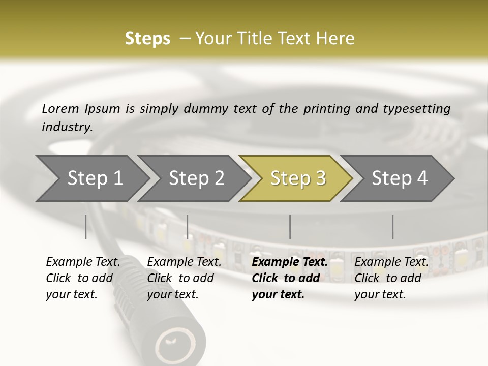Cable Isolated On White Disco Lights PowerPoint Template