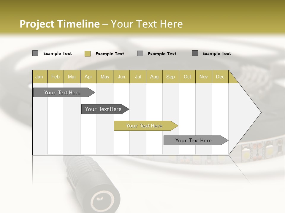 Cable Isolated On White Disco Lights PowerPoint Template