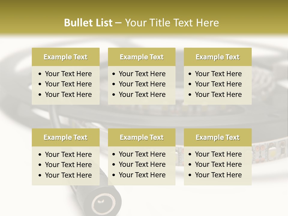 Cable Isolated On White Disco Lights PowerPoint Template