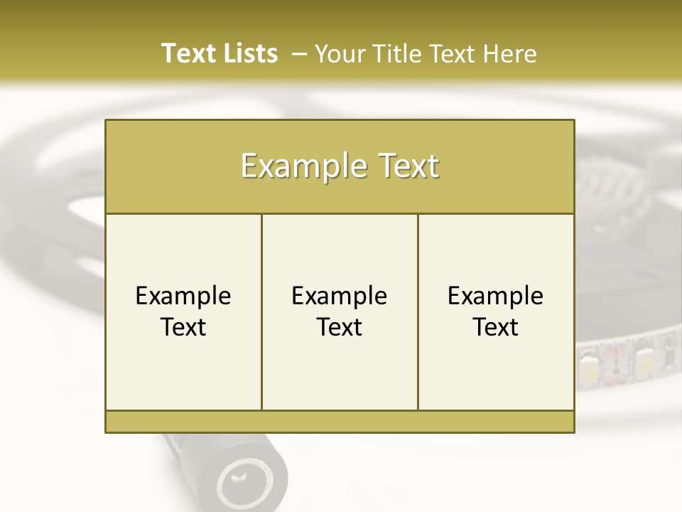 Cable Isolated On White Disco Lights PowerPoint Template