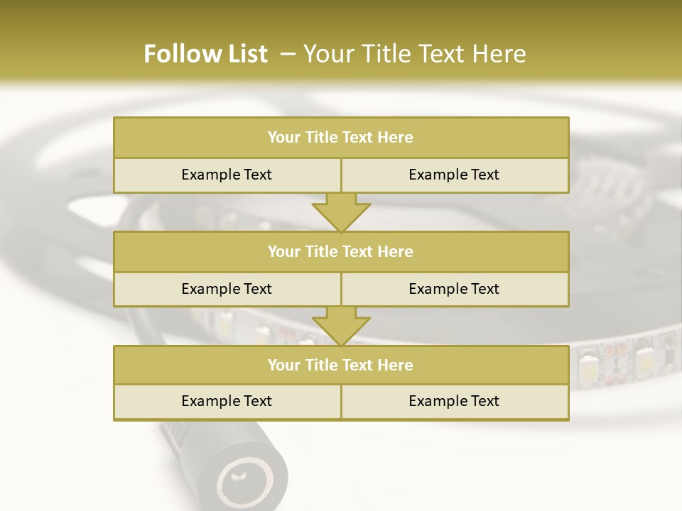Cable Isolated On White Disco Lights PowerPoint Template