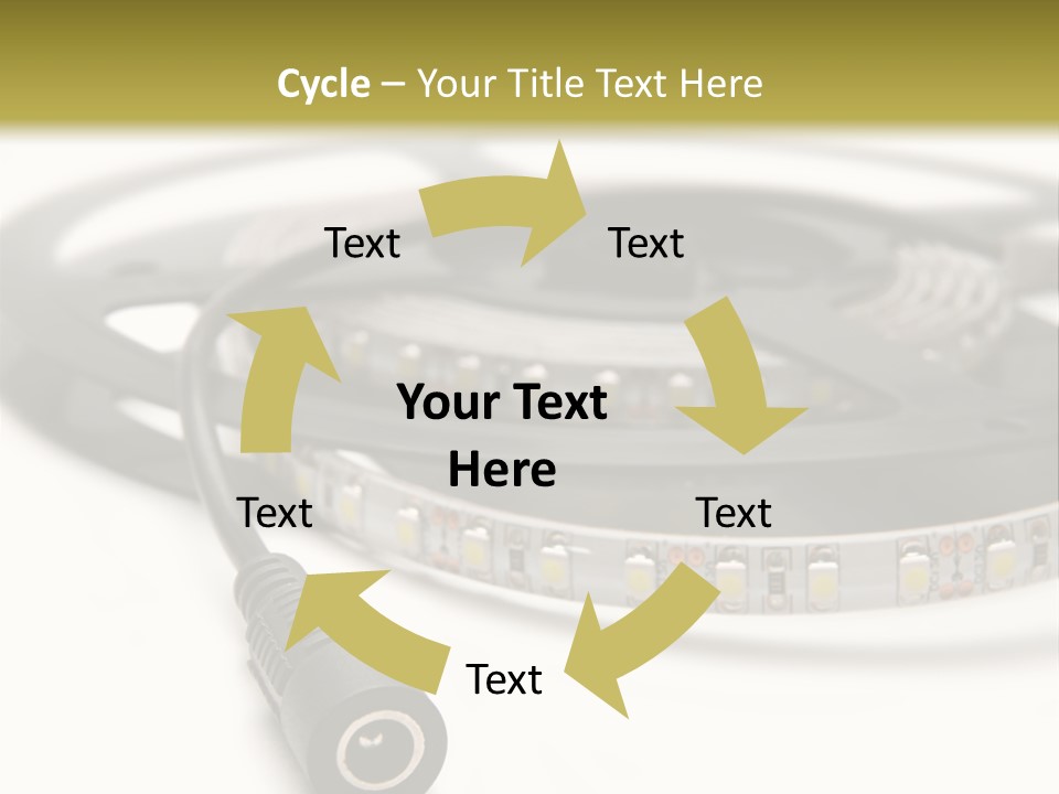 Cable Isolated On White Disco Lights PowerPoint Template