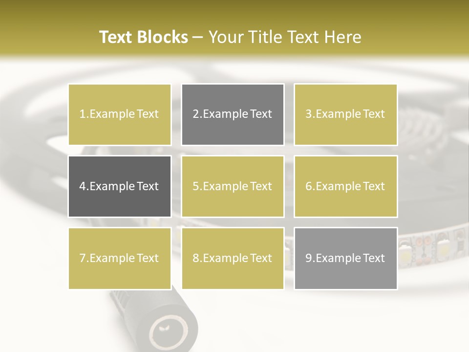 Cable Isolated On White Disco Lights PowerPoint Template