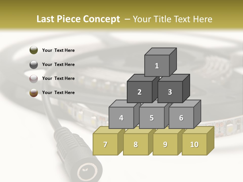 Cable Isolated On White Disco Lights PowerPoint Template