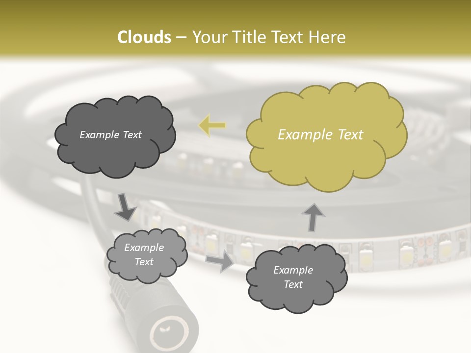 Cable Isolated On White Disco Lights PowerPoint Template
